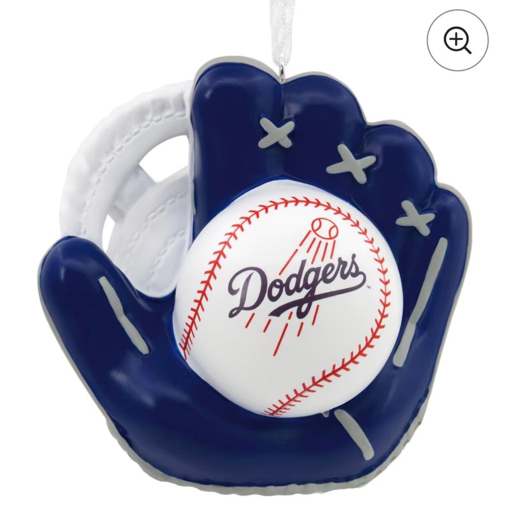Los Angeles Dodgers Baseball Glove Dangling Ornament 3” Resin